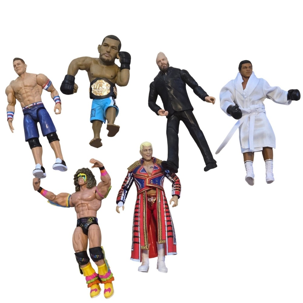 WWE UFC Wrestling Action Figure Bundle John Cena Cody Rhodes Ali